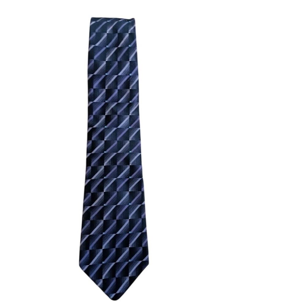 Van Heusen Purple and Black Hand Made Silk Men Neck Tie Stain Resistant